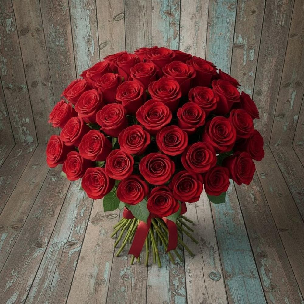 Букет 55 Красных роз Фридом в Пошехонье