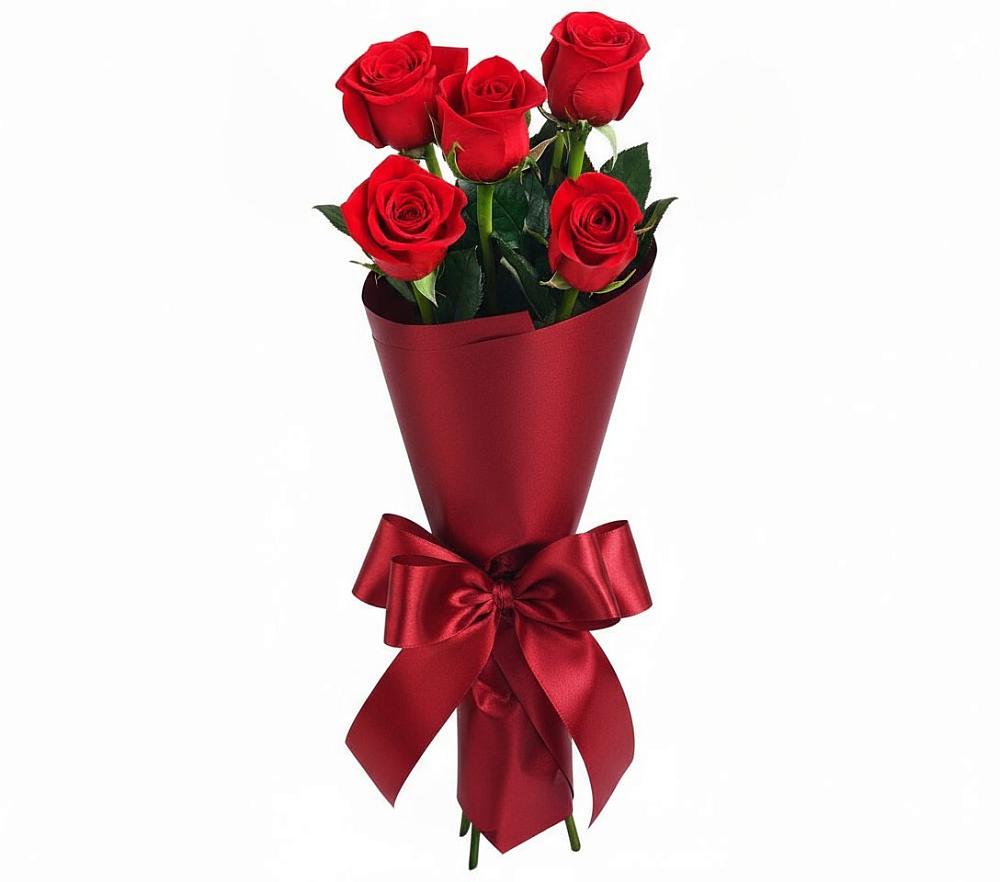 Букет 5 Красных роз Эдлесс Лав в Пошехонье