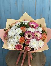 Букет цветов из:  Розы, Герберы и Хризантемы в Пошехонье