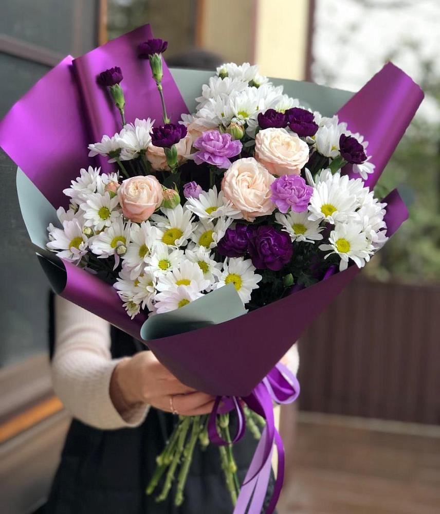 Букет цветов из: Хризантемы, Гвоздики и Розы в Пошехонье