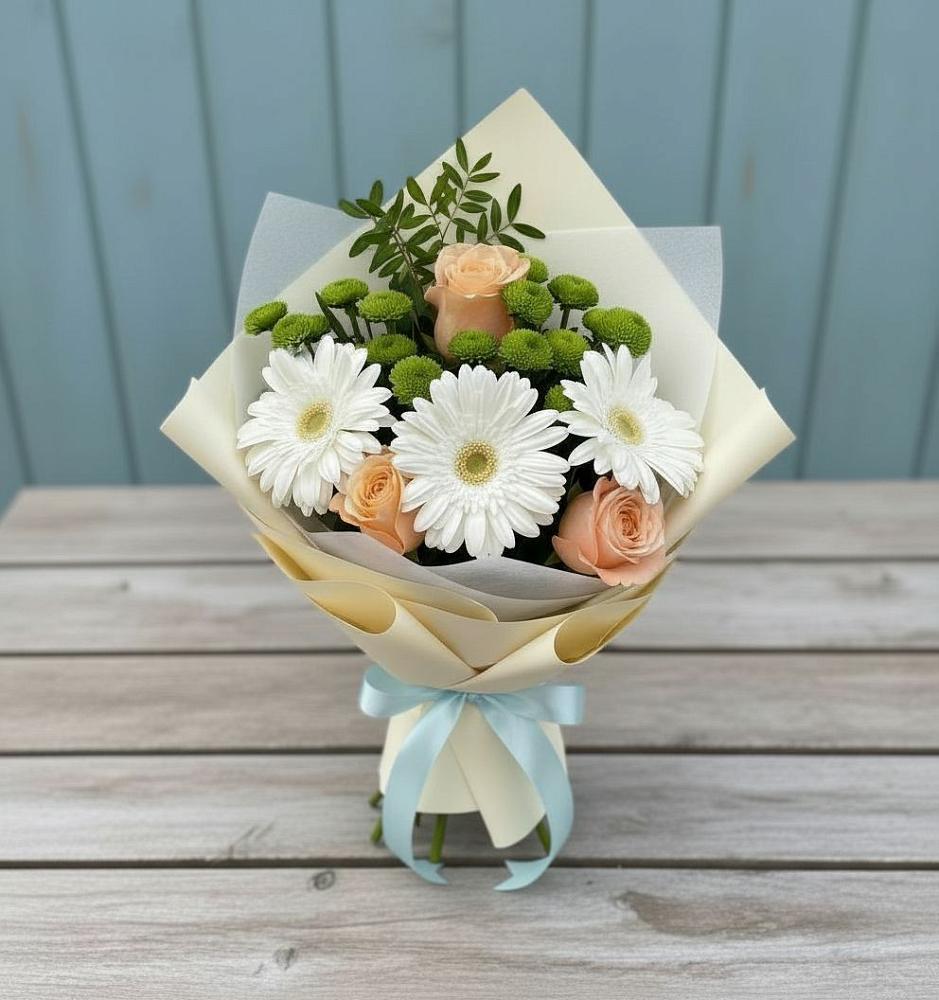 Букет цветов из: Герберы, Розы и Хризантемы в Пошехонье