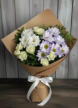 Букет цветов из:  Хризантемы и Розы в Пошехонье