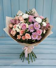 Букет цветов из:  Хризантемы, Розы и Альстромерии #REPLACE_PRED# Пошехонье