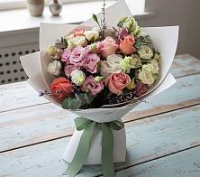 Букет цветов из:  Розы, Лизиантусы и Гвоздики #REPLACE_PRED# Пошехонье