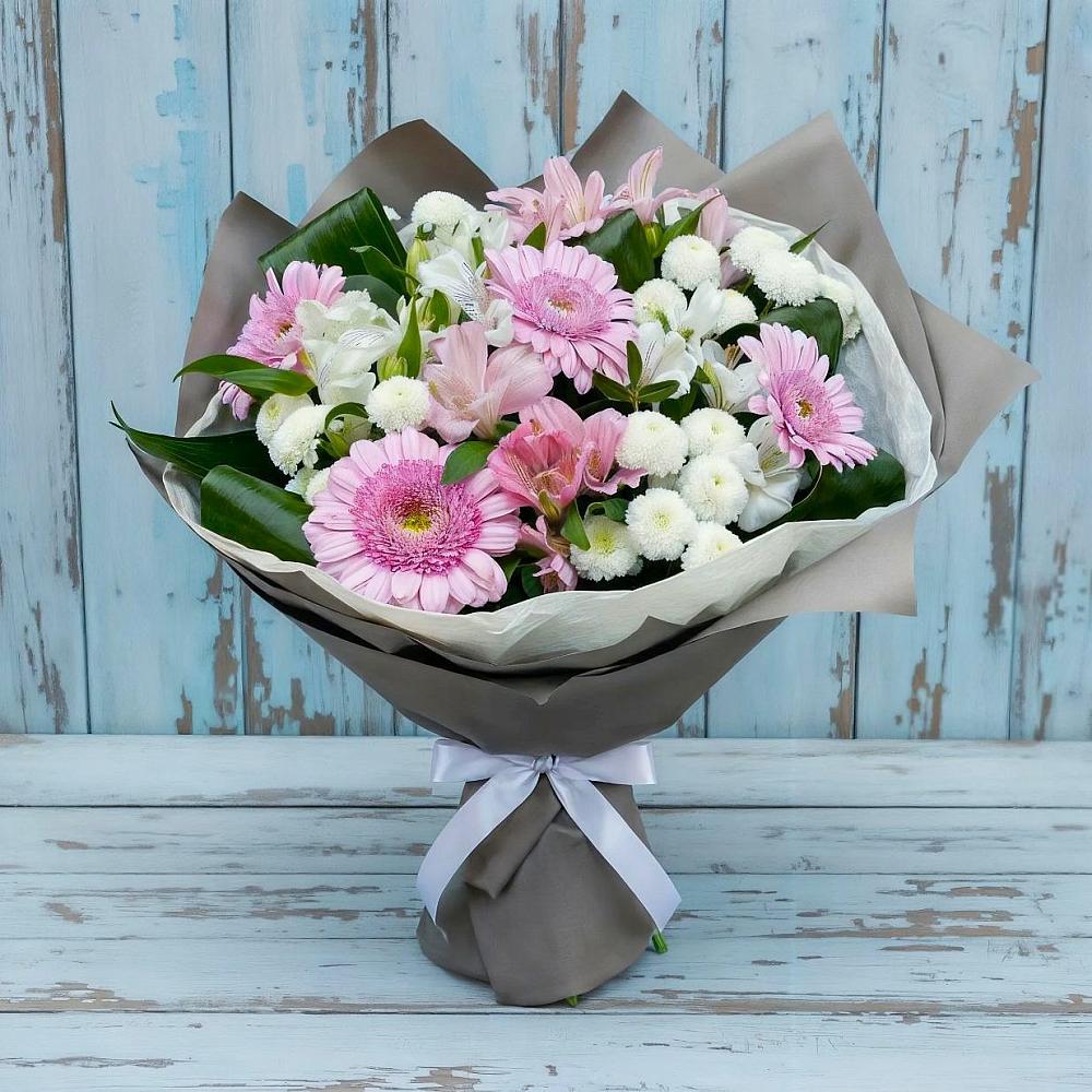 Букет цветов из: Герберы, Альстромерии и Хризантемы в Пошехонье