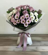 Букет цветов из:  Хризантемы и Розы #REPLACE_PRED# Пошехонье