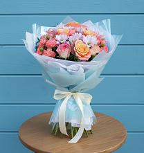 Букет цветов из:  Хризантемы и Розы в Пошехонье