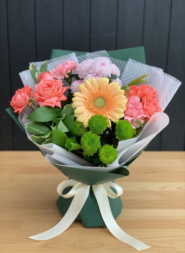 Букет цветов из: Гвоздики, Розы, Герберы и Хризантемы в Пошехонье