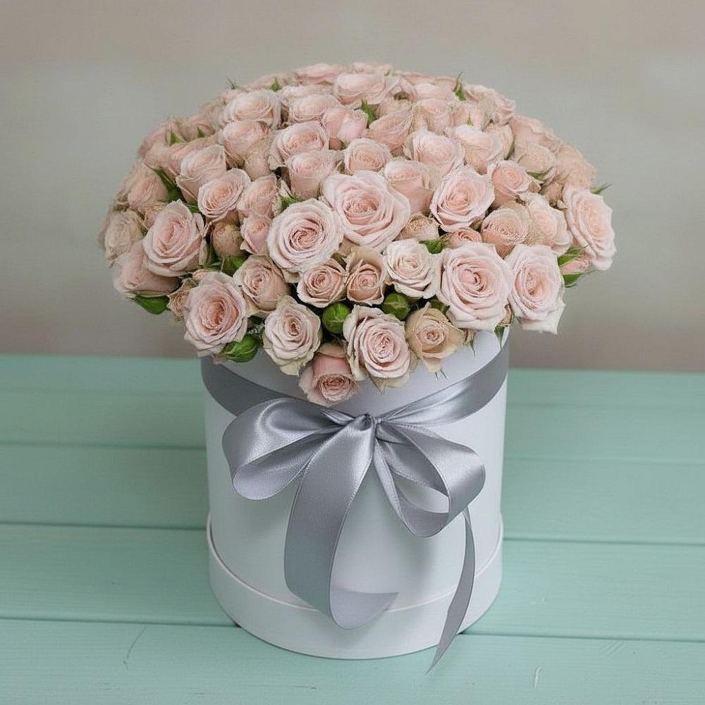 Цветочная композиция из Розы в шляпной коробке в Пошехонье